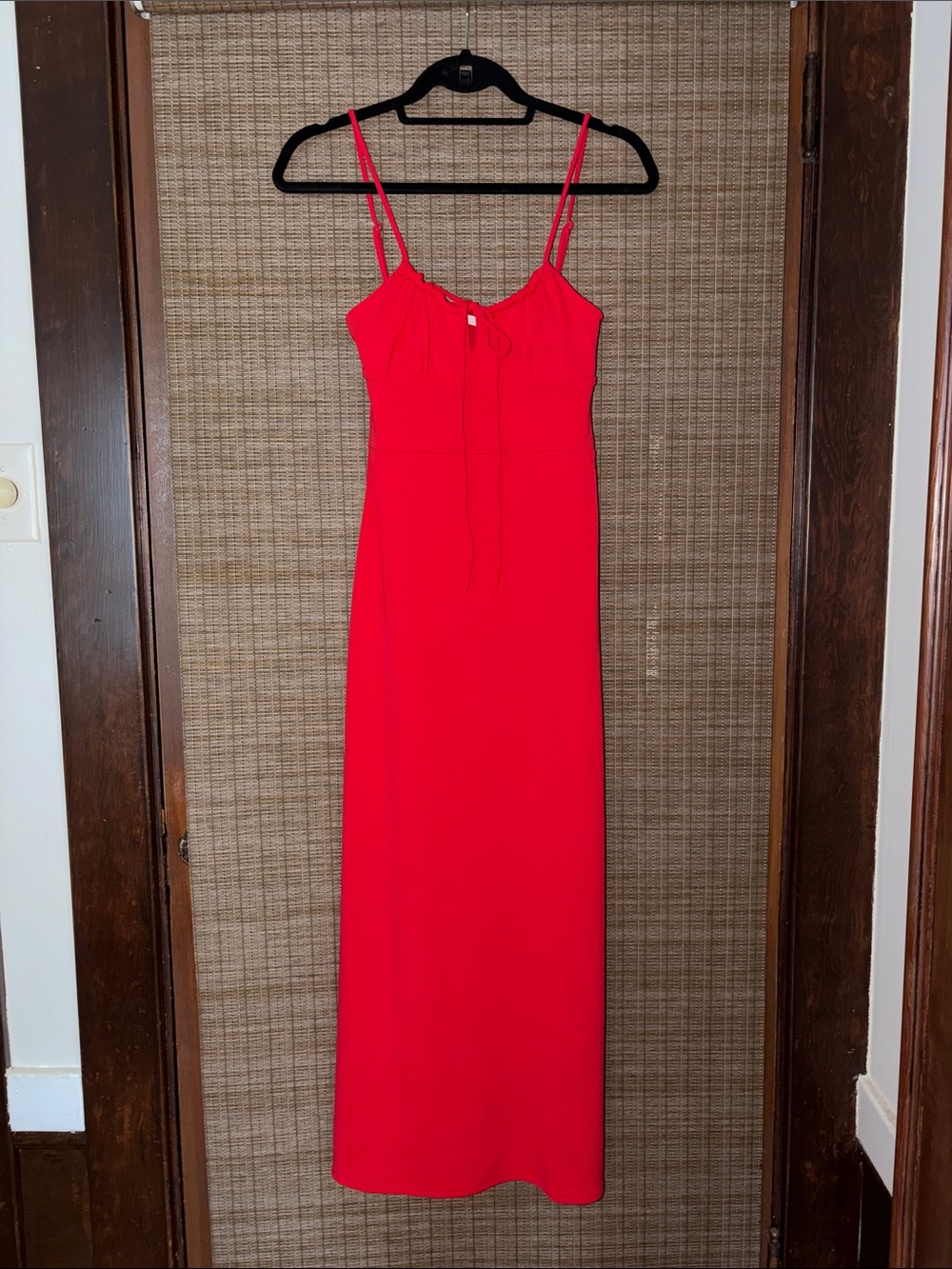 Zara Red Spaghetti-Strap Maxi Dress